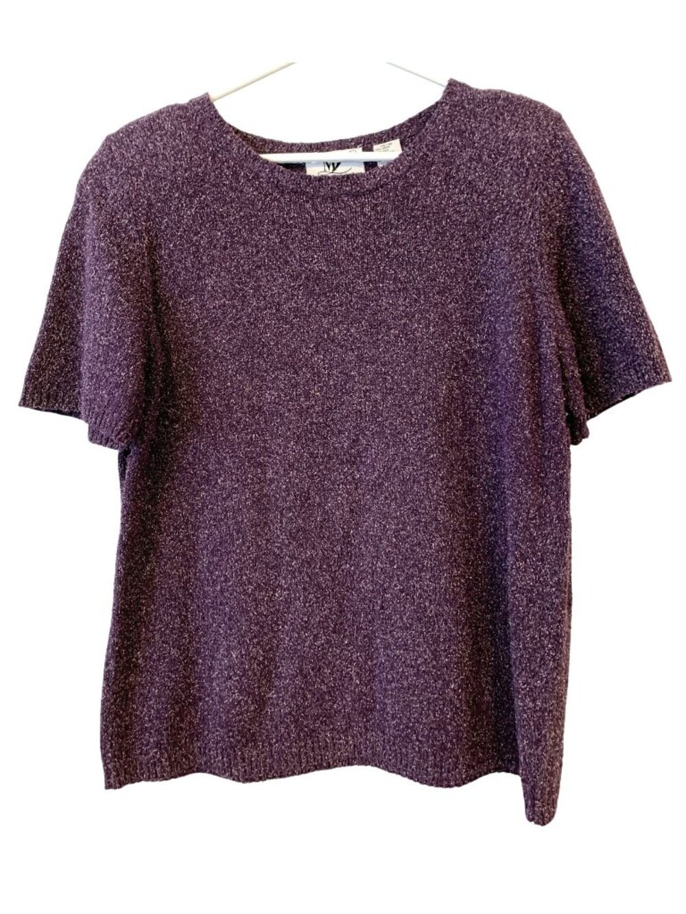 Vintage Y2K Maggie Lawrence Womens 14/16 Purple Silk Blend Knit Top Shirt